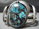 Champion Vintage Native American Navajo Blue Wind Turquoise Sterling Bracelet Old-Nativo Arts