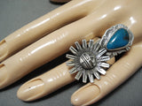 Unbelievable Native American Navajo Bisbee Turquoise Sterling Silver Ring-Nativo Arts