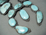 456 Grams Big Vintage Native American Navajo Turquoise Sterling Silver Squash Blossom Necklace-Nativo Arts