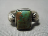 Detailed And Thick!! Vintage Native American Navajo Royston Turquoise Sterling Silver Ring-Nativo Arts