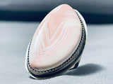 Cutest Native American Navajo Pink Conch Sterling Silver Ring-Nativo Arts