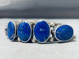 Exquisite Vintage Native American Navajo Lapis Sterling Silver Bracelet-Nativo Arts