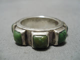 Thick And Heavy!! Vintage Native American Navajo Cerrillos Turquoise Sterling Silver Ring-Nativo Arts