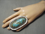 One Of Best Ever Vintage Zuni #8 Turquoise Sterling Silver Native American Ring-Nativo Arts