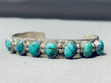 Important Vintage Native American Navajo Domed Turquoise Sterling Silver Bracelet-Nativo Arts