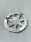 Spectacular Native American Zuni Coral Sterling Silver Pin/pendant-Nativo Arts