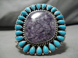 Important Huge Vintage Native American Navajo Tanya Rafael Turquoise Sterling Silver Bracelet-Nativo Arts