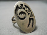 Rare Vintage Native American Hopi Navajo Sterling Silver All Silver Ring-Nativo Arts