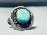 Native American Marvelous Vintage Kingman Turquoise Sterling Silver Ring-Nativo Arts