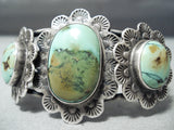 Shocking Vintage Native American Navajo Domed Royston Turquoise Sterling Silver Bracelet-Nativo Arts