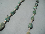 Native American Excellent Santo Domingo Royston Turquoise Heishi Sterling Silver Necklace-Nativo Arts