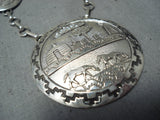 Unique Exquisite Navajo Sterling Silver Storyteller Necklace Native American-Nativo Arts