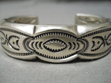 Heavy Advanced Silver Work Vintage Native American Navajo Detailed Sterling Bracelet-Nativo Arts