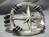 Important Vintage Native American Navajo North Star Aaron Anderson Sterling Silver Bracelet-Nativo Arts