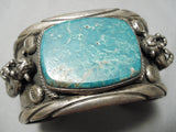 One Of Best Vintage Native American Navajo Turquoise Kachina Sterling Silver Bracelet Old-Nativo Arts