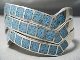 Triple Stacking Vintage Native American Navajo Zuni Turquoise Sterling Silver Bracelet Old-Nativo Arts