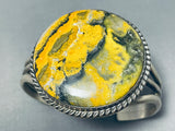 Rare Honeybee Jasper Native American Navajo Signed Sterling Silver Bracelet-Nativo Arts