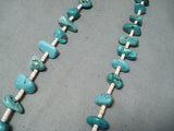 Impressive Vintage Navajo Turquoise Sterling Silver Necklace Old Native American-Nativo Arts