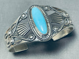 Dynamic Vintage Native American Navajo Sleeping Beauty Turquoise Sterling Silver Bracelet-Nativo Arts