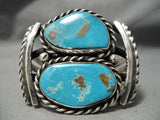 One Of The Best Vintage Native American Navajo Old Kingman Turquoise Sterling Silver Bracelet-Nativo Arts