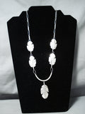 Marvelous Navajo Native American Sterling Silver Feathers Necklace-Nativo Arts