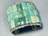 One Of Best Native American Green Turquoise Sterling Silver Bracelet-Nativo Arts