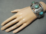 Unique Silver Works Vintage Native American Navajo Turquoise Sterling Bracelet Old-Nativo Arts
