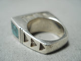One Of The Best Vintage Native American Navajo Ray Tracey Turquoise Sterling Silver Ring-Nativo Arts