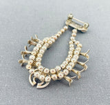 Exquisite Native American Navajo Turquoise Sterling Silver Squash Blossom Pin-Nativo Arts