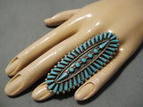 Magnificent Vintage Zuni Native American Blue Gem Turquoise Sterling Silver Ring-Nativo Arts