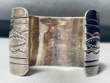 One Of The Most Unique Vintage Native American Navajo Turquoise Inlay Sterling Silver Bracelet-Nativo Arts