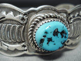 Fantastic Native American Navajo Sleeping Beauty Turquoise Sterling Silver Bracelet-Nativo Arts