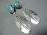 Magnificent Navajo Royston Turquoise Sterling Silver Earrings Native American-Nativo Arts