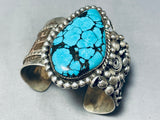 Two Technique Vintage Native American Navajo Turquoise Sterling Silver Bracelet-Nativo Arts