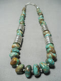 Native American Tony Aguilar Sr Vintage Turquoise Sterling Silver Santo Domingo Necklace-Nativo Arts