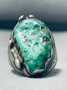 One Of The Best Vintage Native American Navajo Cerrillos Turquoise Sterling Silver Ring-Nativo Arts