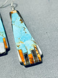 Native American Rare Santo Domingo 8 Turquoise Sterling Silver Earrings-Nativo Arts
