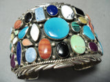 Most Colorful Vintage Native American Navajo Turquoise Sugulite Sterling Silver Bracelet-Nativo Arts