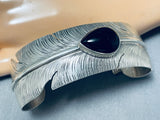 Native American Extreme Detail Important Ben Begaye (d.) Sterling Silver Black Stone Bracelet-Nativo Arts