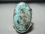 Outstanding San Felipe Signed Pilot Mountain Turquoise Sterling Silver Ring-Nativo Arts