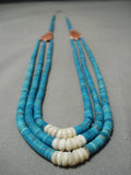 One Of The Best Vintage Santo Domingo Native American Navajo Turquoise Heishi Necklace Old-Nativo Arts