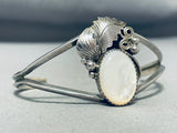 Marvelous Vintage Native American Navajo Mother Of Pearl Sterling Silver Bracelet-Nativo Arts