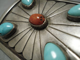 Superlative Vintage Native American Navajo Turquoise Sterling Silver Bowguard Ketoh Bracelet-Nativo Arts