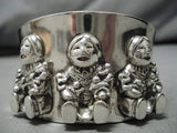 Important Vintage Native American Navajo Sotryteller Sterling Silver Bracelet Old-Nativo Arts