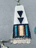 One Of The Best Vintage Native American Zuni Turquoise Sterling Silver Inlay Necklace-Nativo Arts