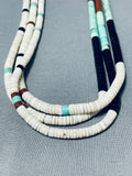 Native American Rare Vintage Santo Domingo Turquoise Pipestone Shell Necklace-Nativo Arts