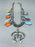 Rare Native American Acoma Vintage Turquoise Sterling Silver Squash Blossom Necklace-Nativo Arts