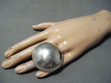 Distinctive Navajo Native American Sterling Silver Dome Ring-Nativo Arts