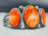 Wil Johnson Vintage Native American Navajo Spiny Oyster Sterling Silver Bracelet-Nativo Arts