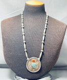Rare Torpedo Bead Vintage Native American Navajo Crow Springs Turquoise Sterling Silver Necklace-Nativo Arts
